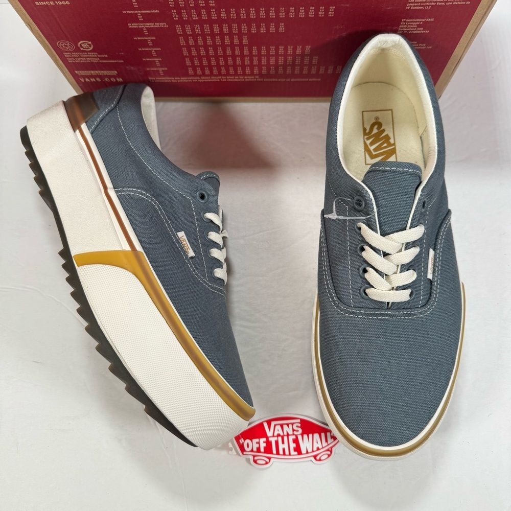 Vans Era Stacked Platform Canvas Stormy Wheather Sneakers Women 11.5 Men 10